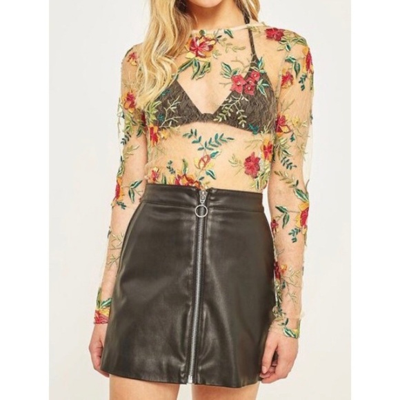 urban outfitters floral mesh top
